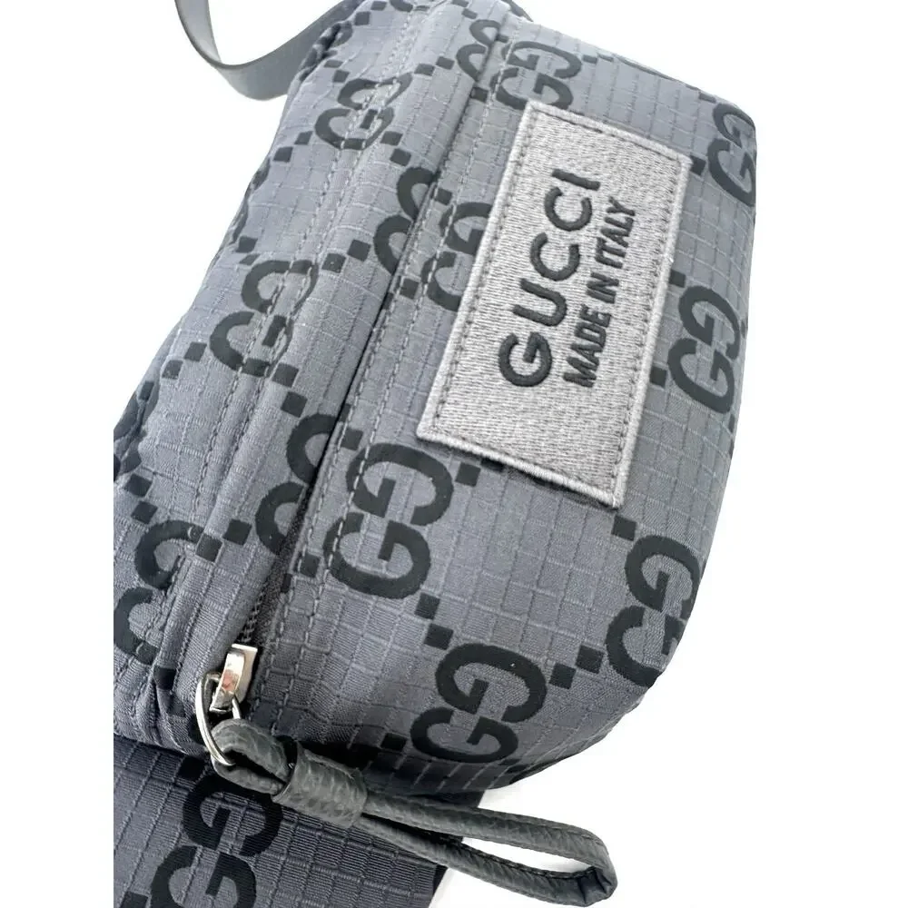 NIB Gucci GG Monogram Gray Canvas Nylon Ripstop Belt Bag Fanny Pack 80cm $1,300
